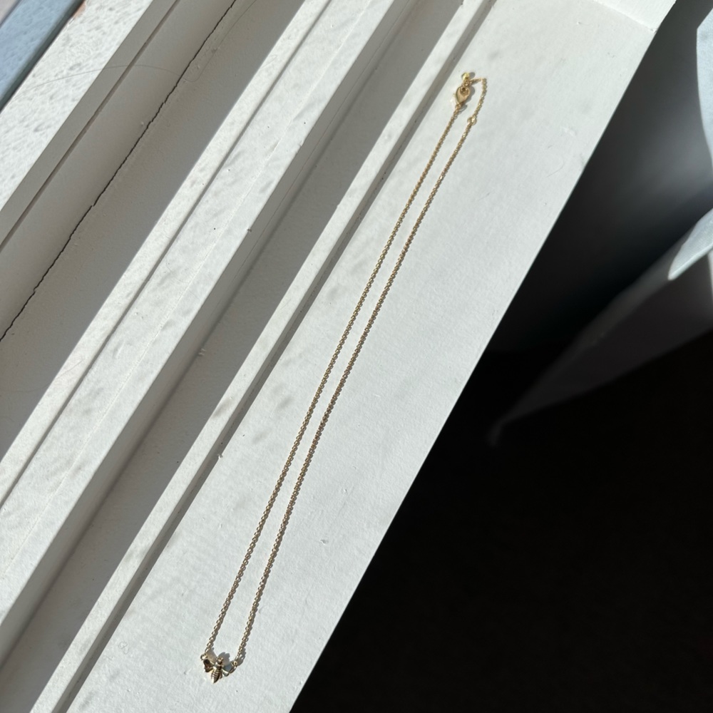 Gold Bee Necklace with Delicate Chain